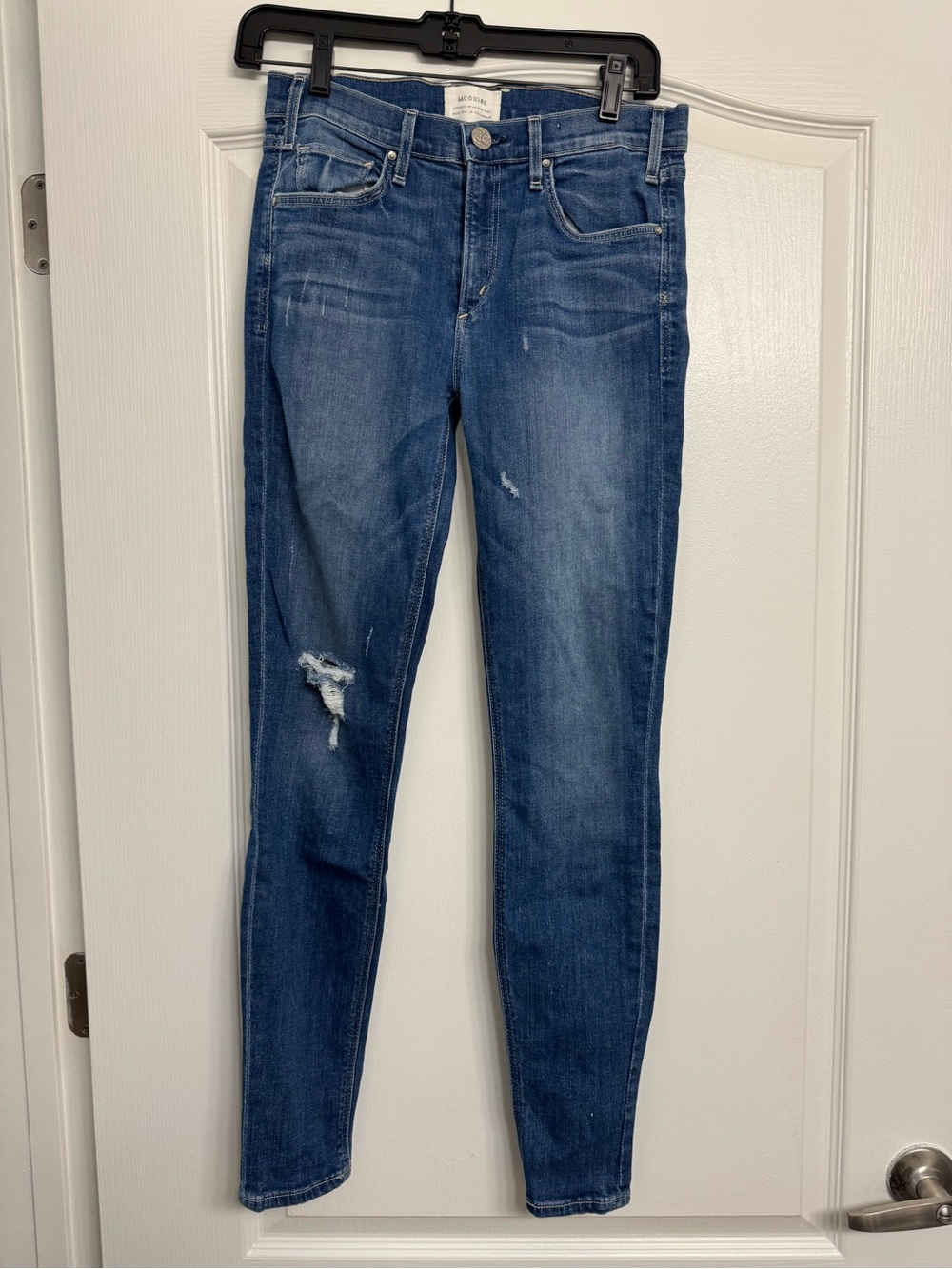McGuire Distressed Denim Skinny Jeans in Medium Blue